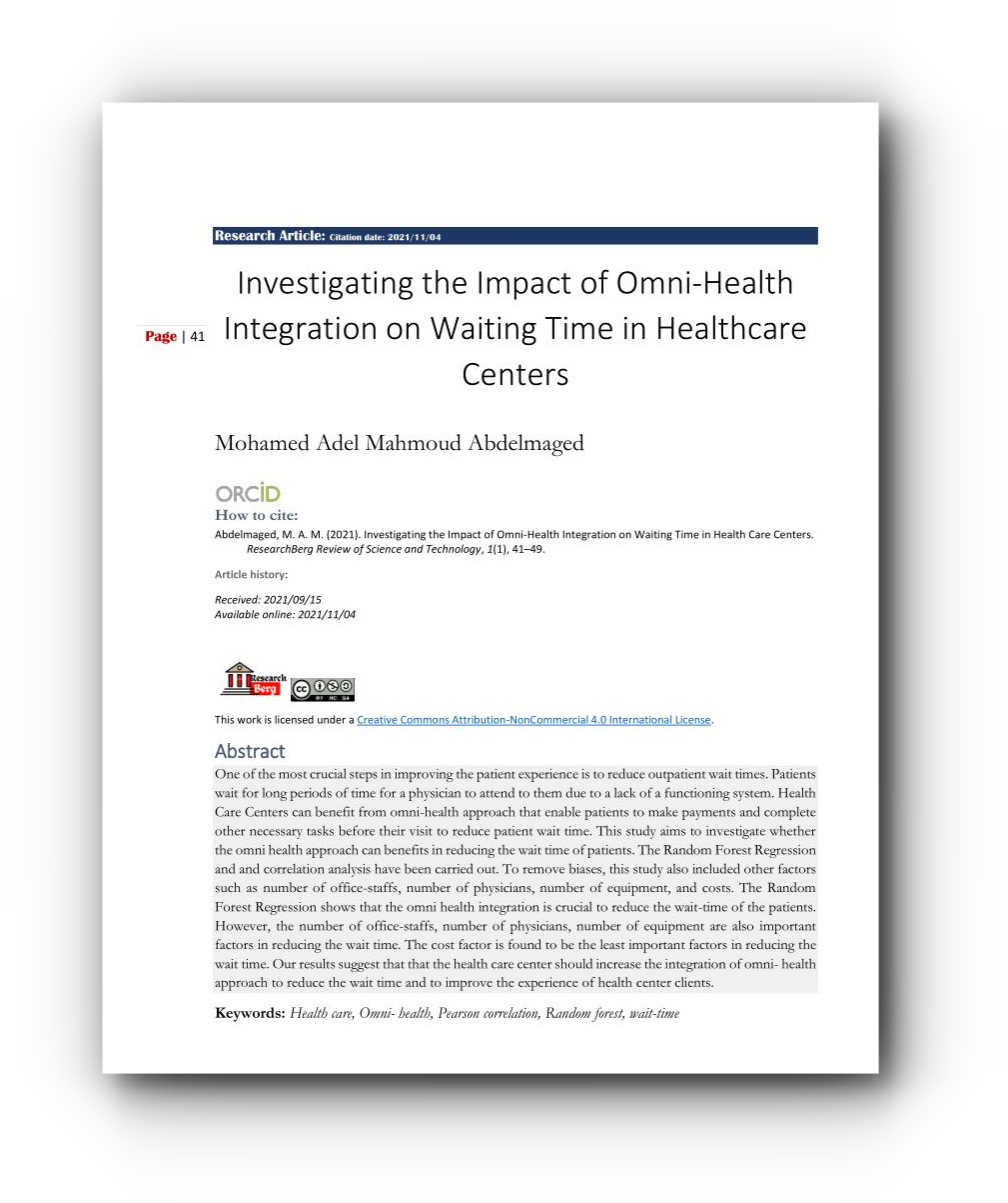 Impact of Omni-Health Integration on Waiting Time in Healthcare Centers-Mohamed Adel Mahmoud Abdelmaged
